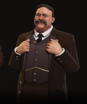 Theodore Roosevelt im 3D-Diplomatiebildschirm
