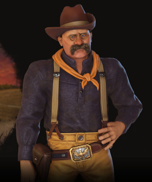 Theodore Roosevelt im 3D-Diplomatiebildschirm