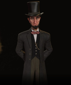 Abraham Lincoln im 3D-Diplomatiebildschirm